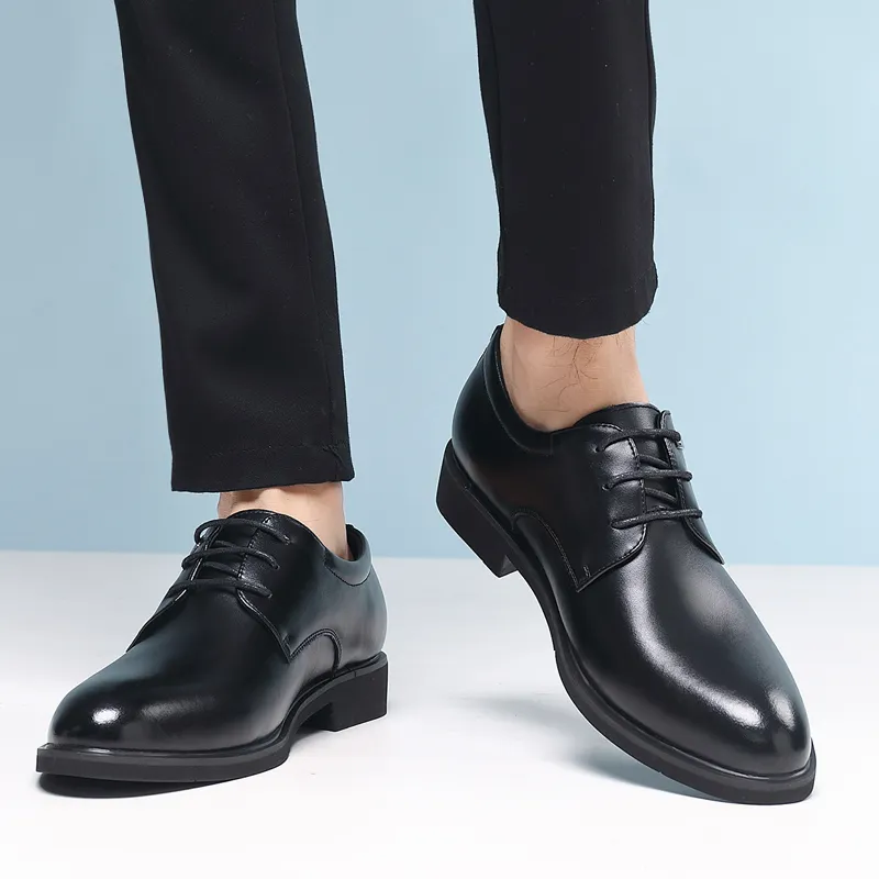 Shanpijiang Dress Shoes Men Low Top Black/Brown-2