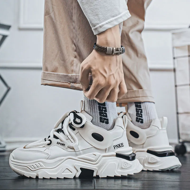 PNKE Anti-Slip And Wear-Resistant Height Increasing Low-Top Chunky Sneakers Men's-22