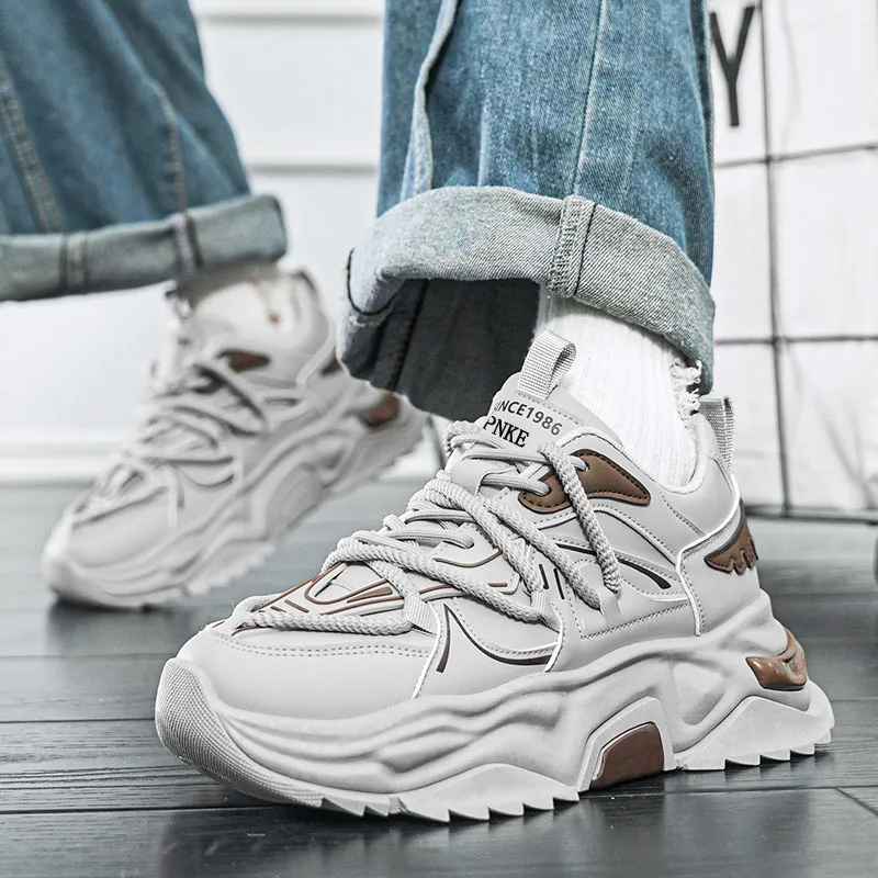 PNKE Anti Slip And Wear Resistant Height Increasing Low Top Casual Shoes Men-23