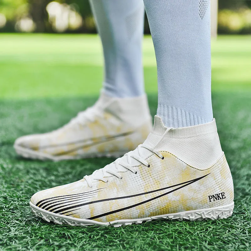 PNKE Anti-Slip And Wear-Resistant Coverage Soccer Shoes Unisex White-19