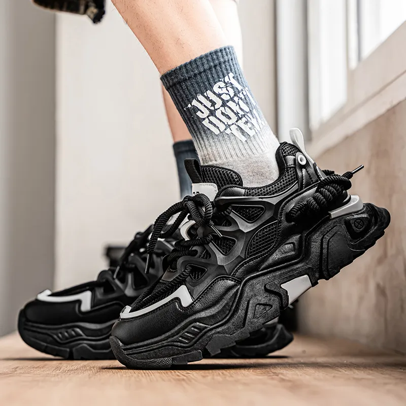 PNKE Slip Resistant, Abrasion Resistant, Breathable, Height Increasing Low Top Chunky Sneakers Men's-13