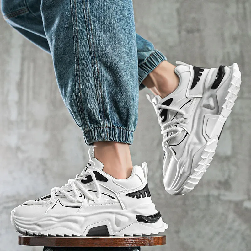 PNKE Anti Slip And Wear Resistant Height Increasing Low Top Casual Shoes Men-8