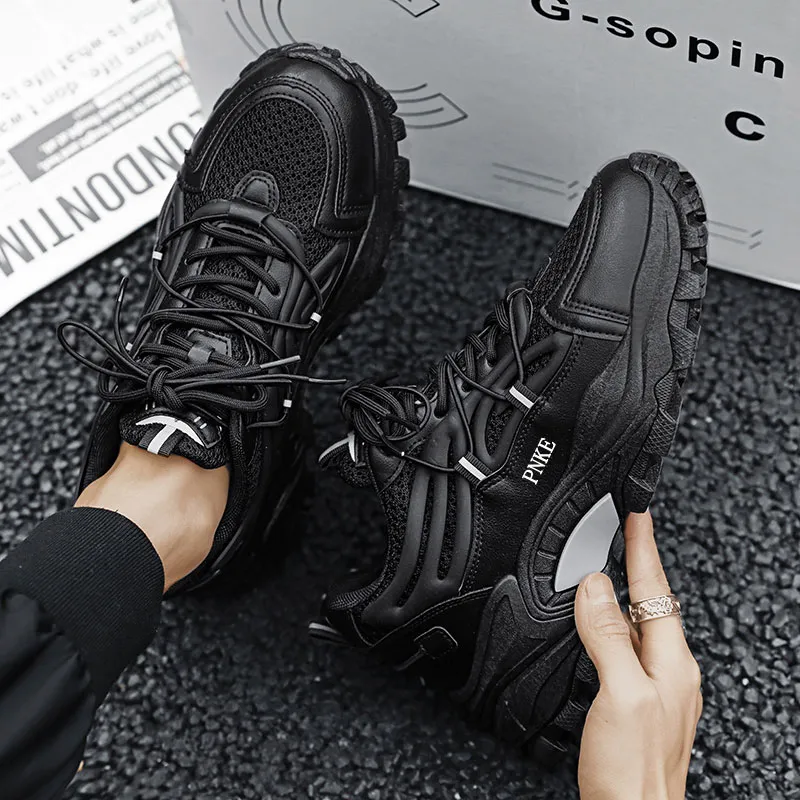 PNKE Anti-Slip And Wear-Resistant Breathable Low-Top Chunky Sneakers Men's-19