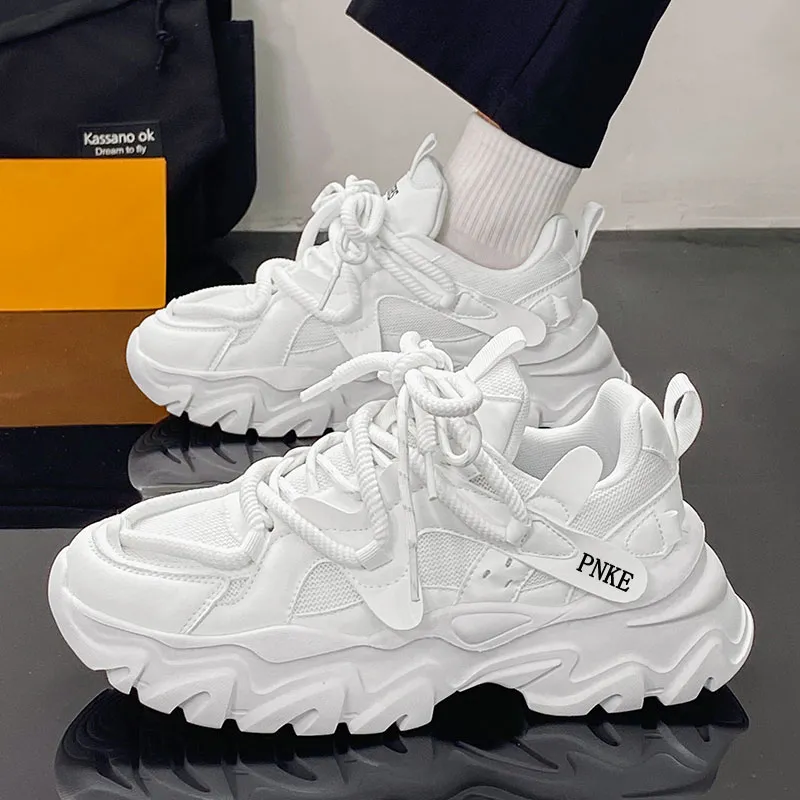 PNKE Anti-Slip Wear-Resistant Breathable Height Increasing Low-Top Chunky Sneakers Men's-4