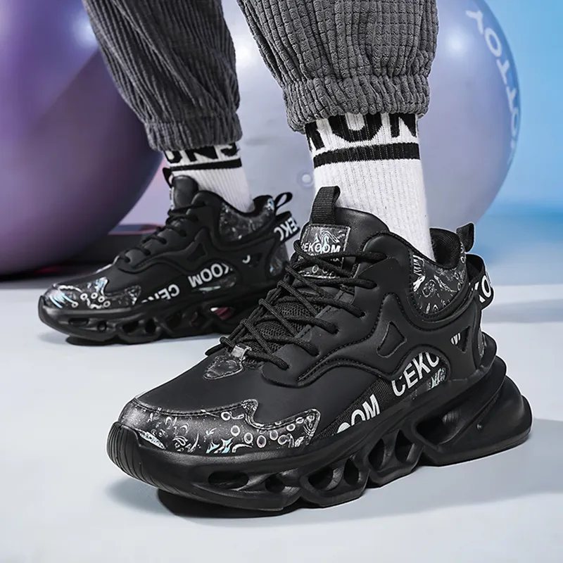 PNKE Anti Slip And Wear Resistant Height Increasing Warm Mid Top Chunky Sneakers Men's-20