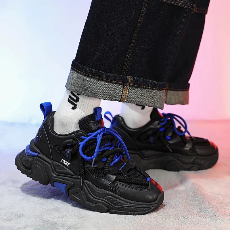 PNKE Anti-Slip Wear-Resistant Breathable Height Increasing Low-Top Chunky Sneakers Men's-11