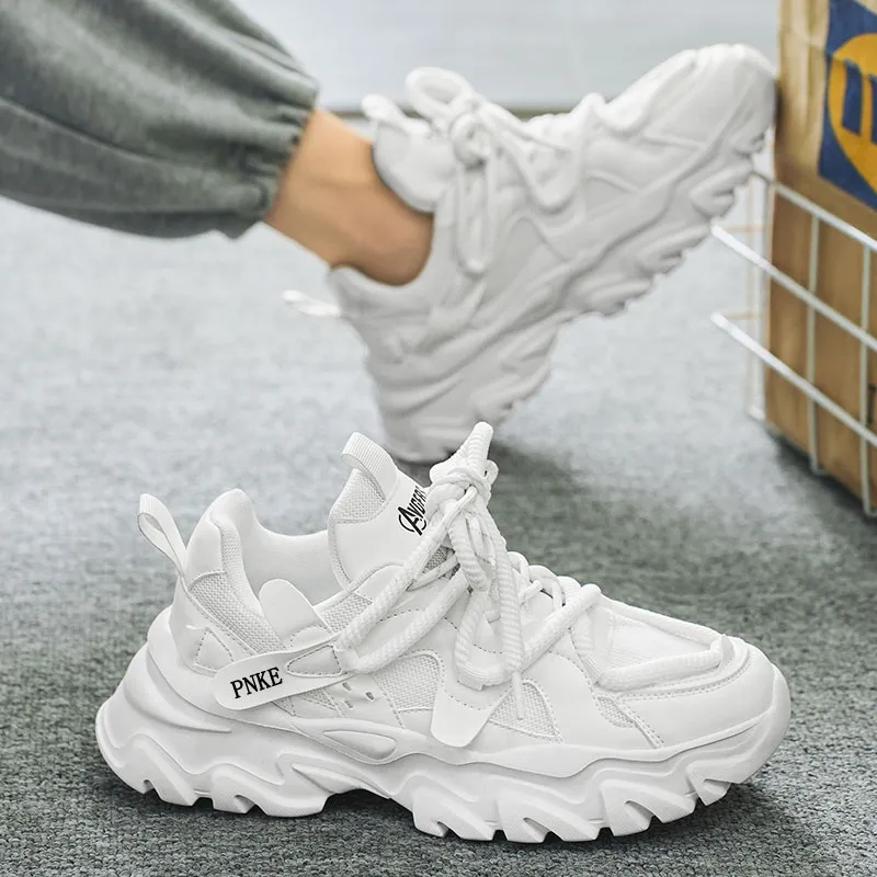 PNKE Anti-Slip Wear-Resistant Breathable Height Increasing Low-Top Chunky Sneakers Men's-7