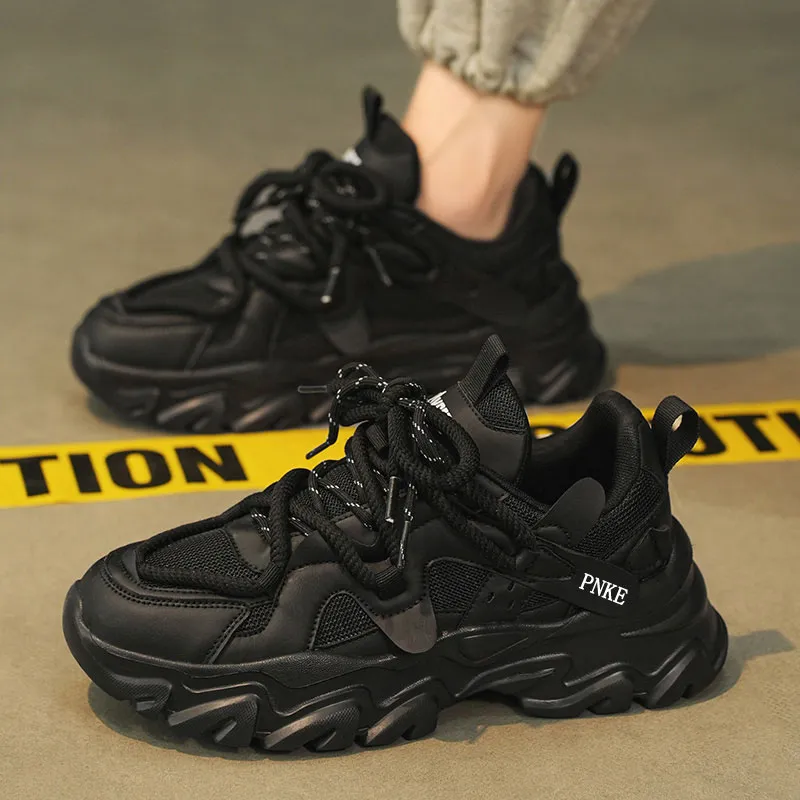 PNKE Anti-Slip Wear-Resistant Breathable Height Increasing Low-Top Chunky Sneakers Men's-12