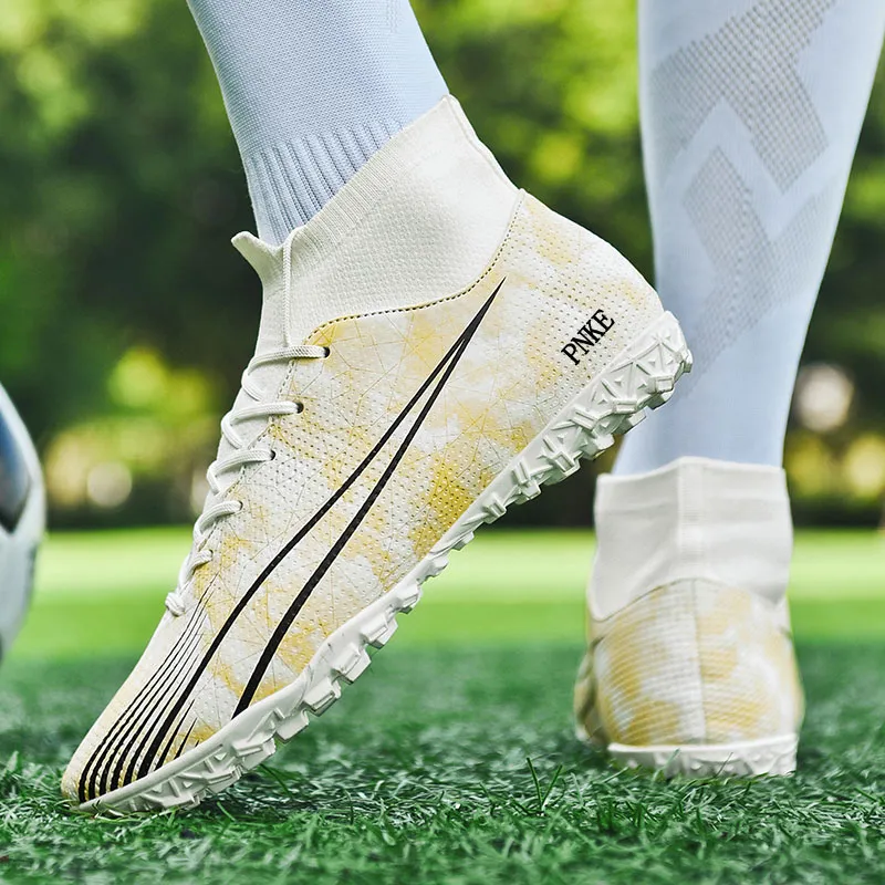 PNKE Anti-Slip And Wear-Resistant Coverage Soccer Shoes Unisex White-17