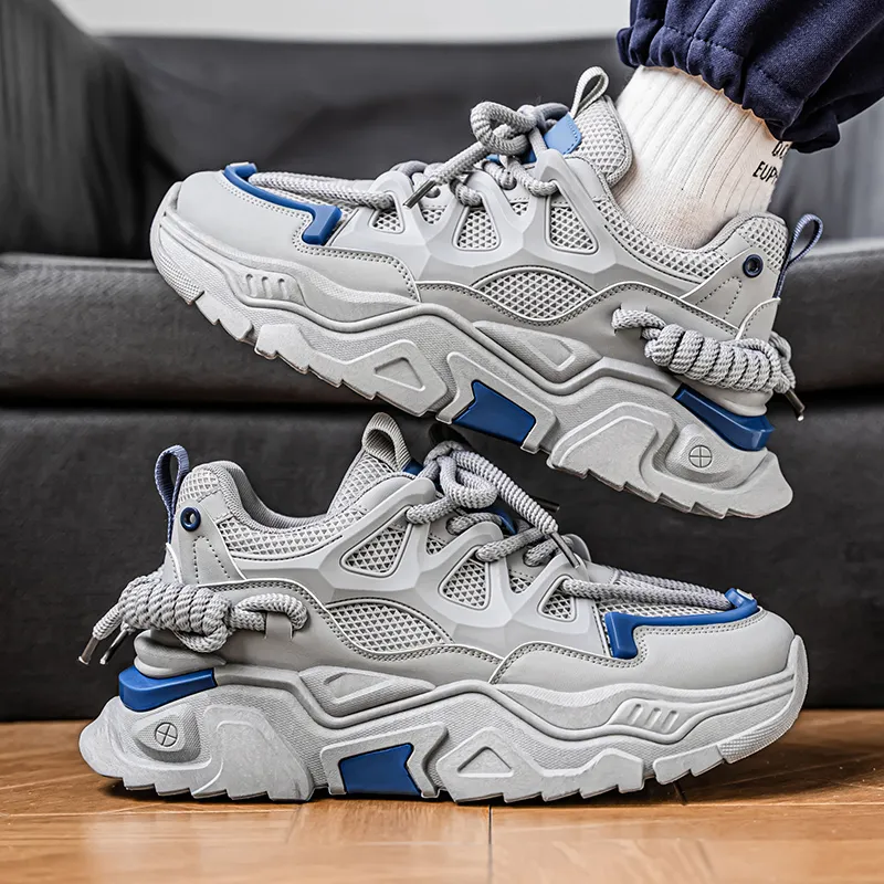 PNKE Slip Resistant, Abrasion Resistant, Breathable, Height Increasing Low Top Chunky Sneakers Men's-19