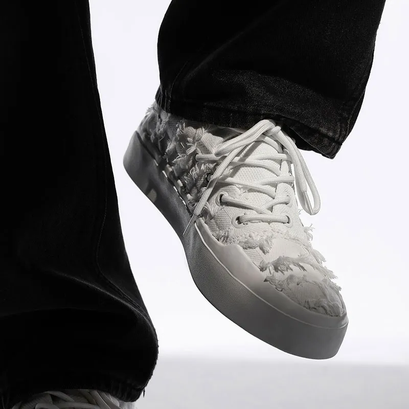 PNKE Durable Breathable Low Top Canvas Shoes Unisex White-8