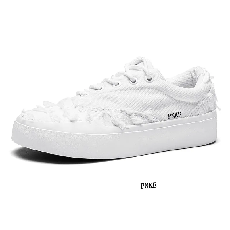 PNKE Durable Breathable Low Top Canvas Shoes Unisex White-1