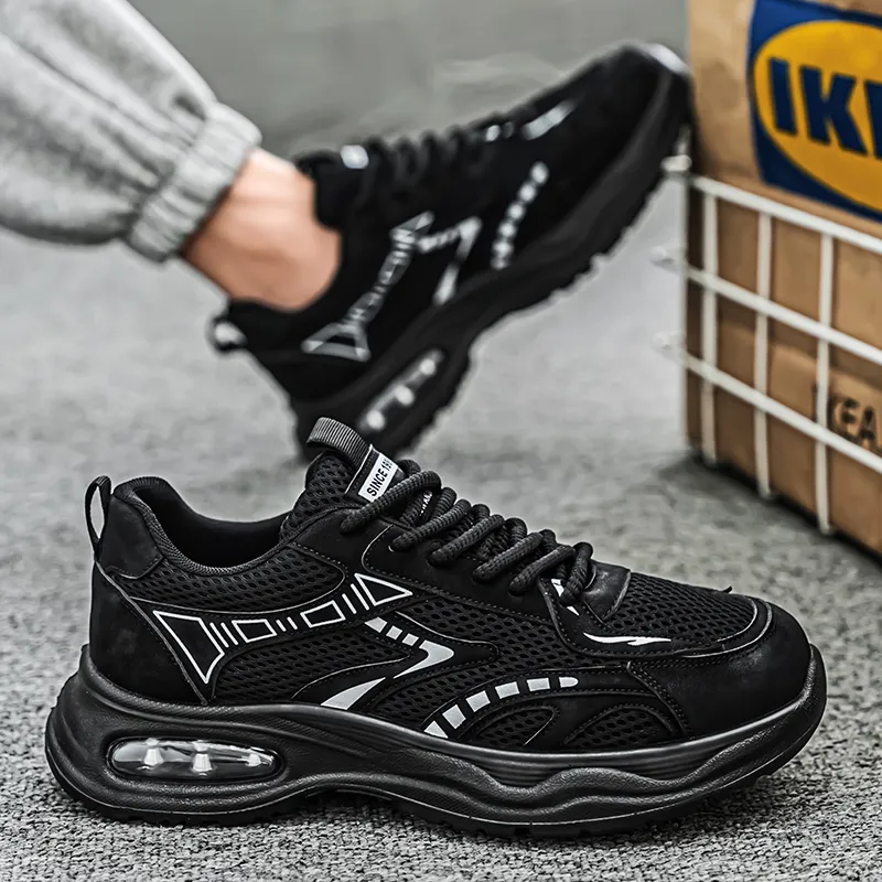 PNKE Slip Resistant, Abrasion Resistant, Breathable, Height Increasing Low Top Chunky Sneakers Men's-4