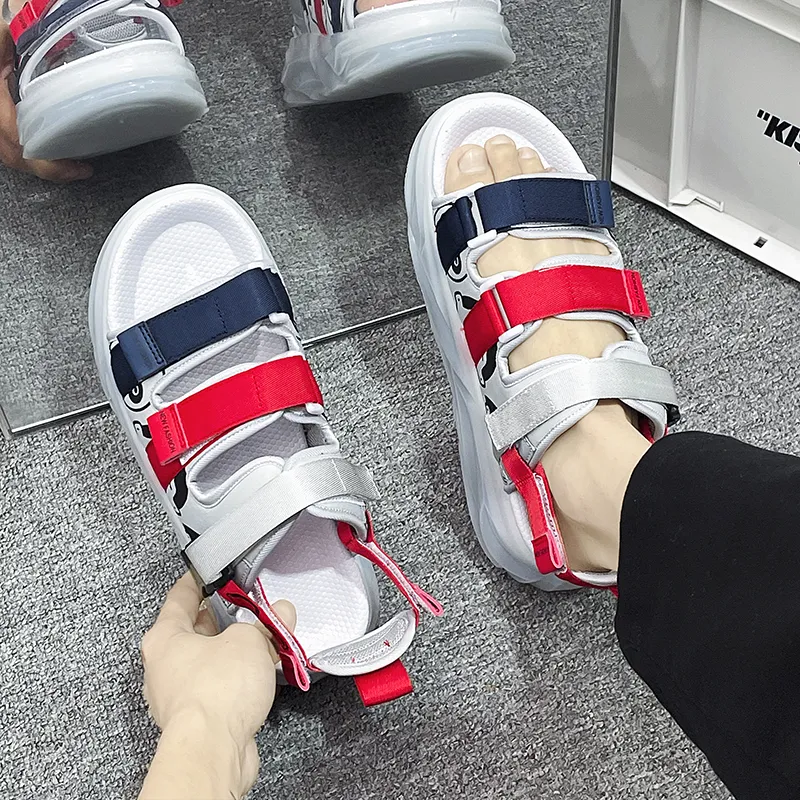 PNKE Beach Sandals Men White, Red, Black, White-6