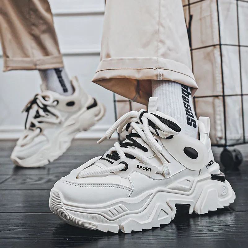 PNKE Anti-Slip And Wear-Resistant Height Increasing Low-Top Chunky Sneakers Men's-23