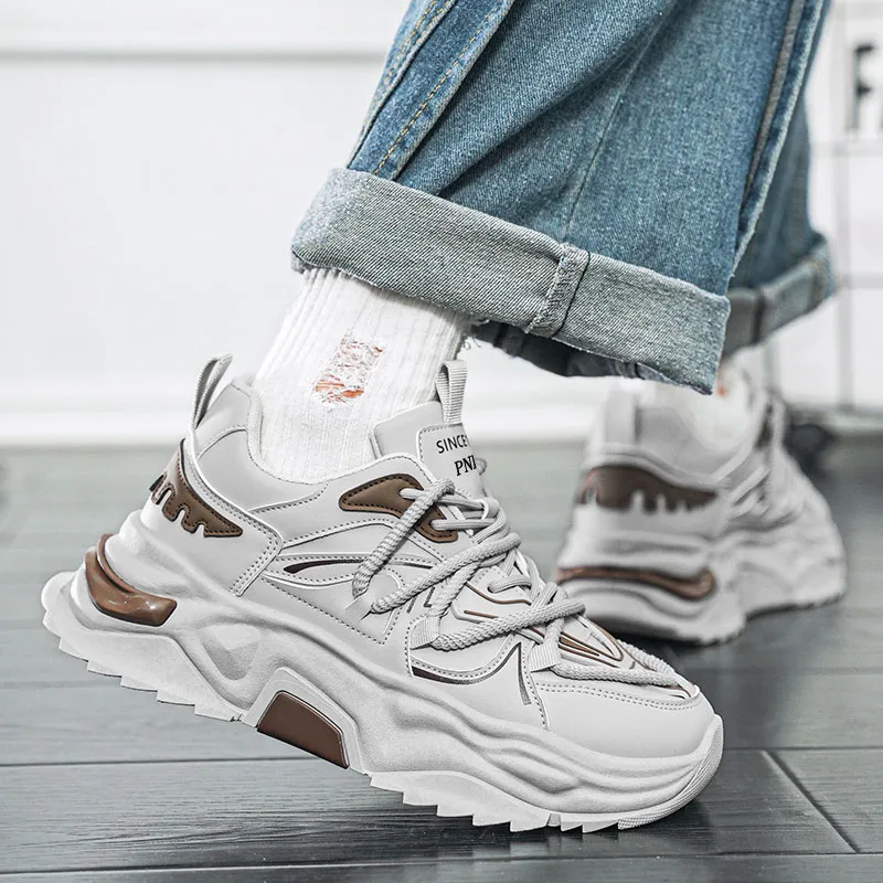 PNKE Anti Slip And Wear Resistant Height Increasing Low Top Casual Shoes Men-26