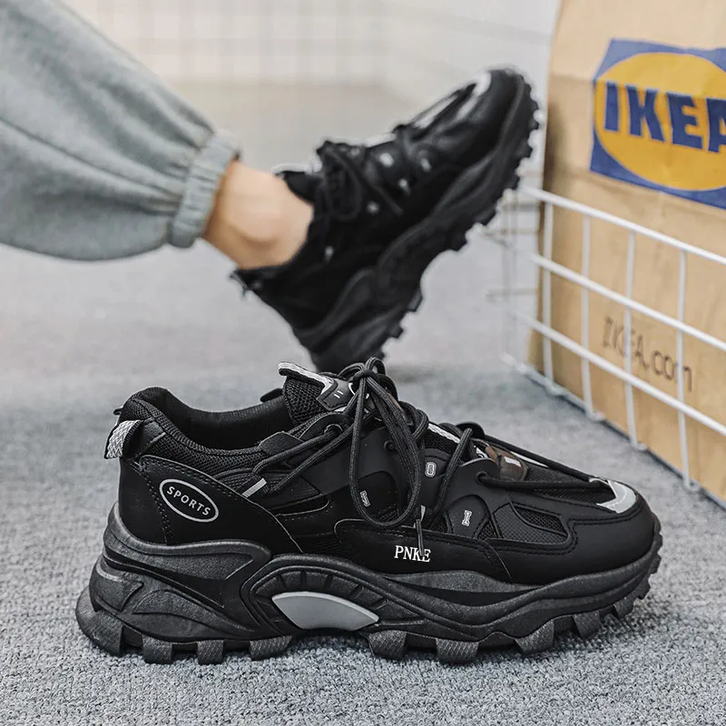 PNKE Anti-Slip Wear-Resistant Breathable Height Increasing Low-Top Chunky Sneakers Men's-13