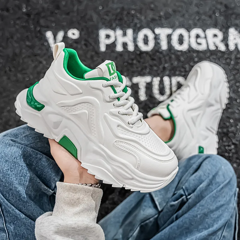 PNKE Anti-Slip And Wear-Resistant Height Increasing Low-Top Chunky Sneakers Men's-4