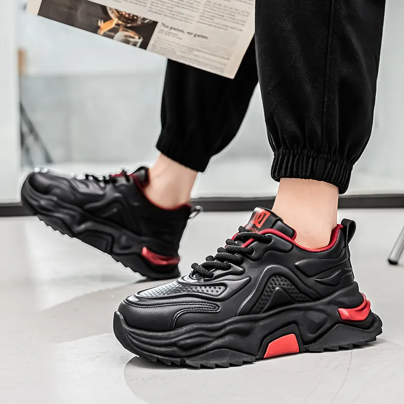 PNKE Anti-Slip And Wear-Resistant Height Increasing Low-Top Chunky Sneakers Men's-12