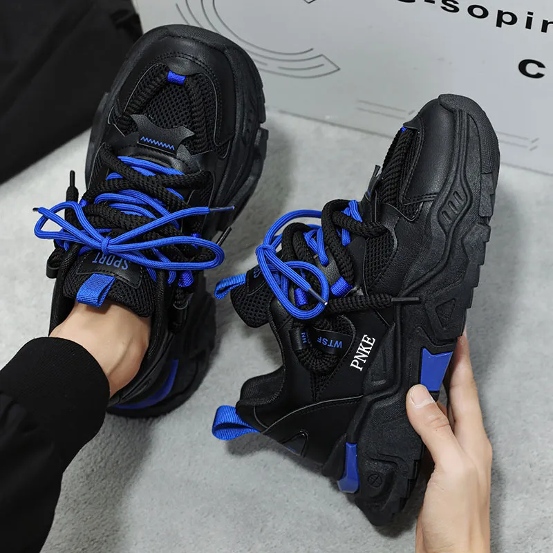 PNKE Anti-Slip Wear-Resistant Breathable Height Increasing Low-Top Chunky Sneakers Men's-10