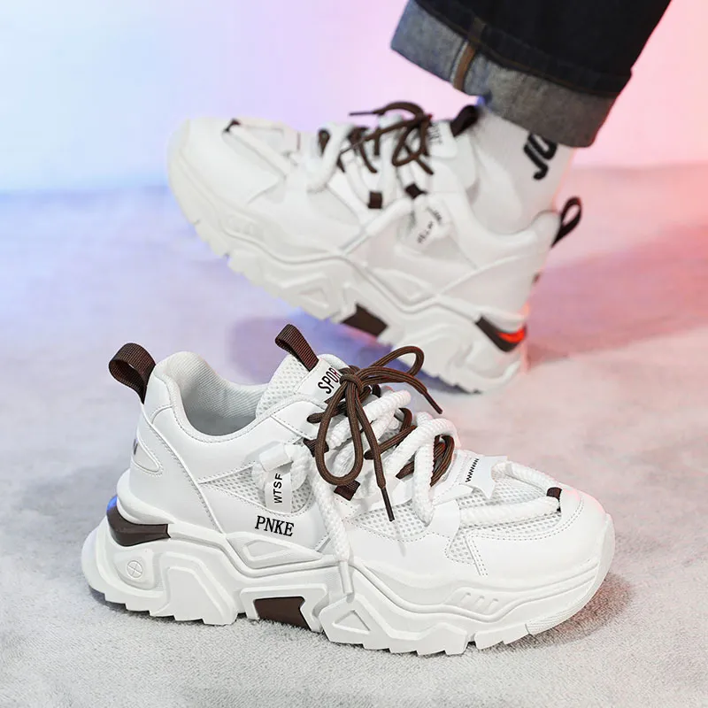 PNKE Anti-Slip Wear-Resistant Breathable Height Increasing Low-Top Chunky Sneakers Men's-5