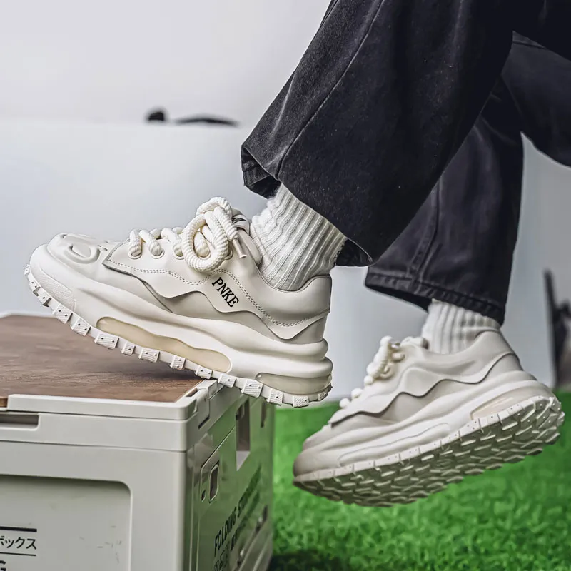 PNKE Anti Slip And Wear Resistant Height Increasing Low Top Chunky Sneakers Men's-6