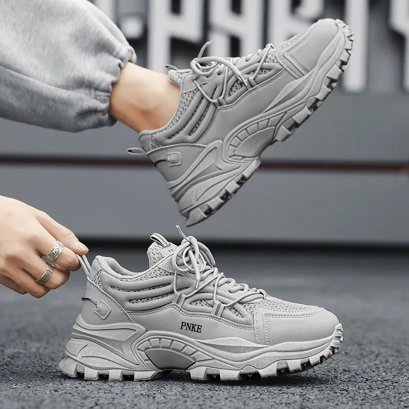 PNKE Anti-Slip And Wear-Resistant Breathable Low-Top Chunky Sneakers Men's-4
