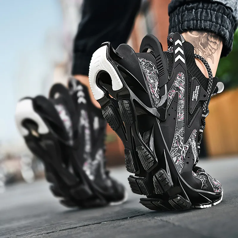 PNKE Cushioning Anti-Slip Wear-Resistant Breathable Height Increasing High-Top Casual Shoes Men's-16