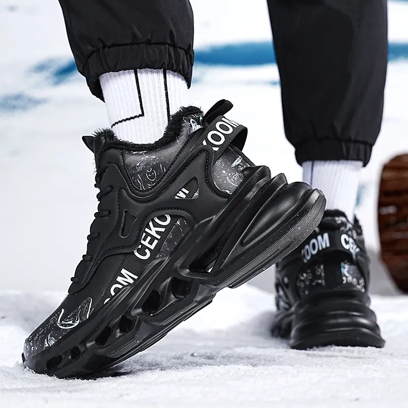 PNKE Anti Slip And Wear Resistant Height Increasing Warm Mid Top Chunky Sneakers Men's-40