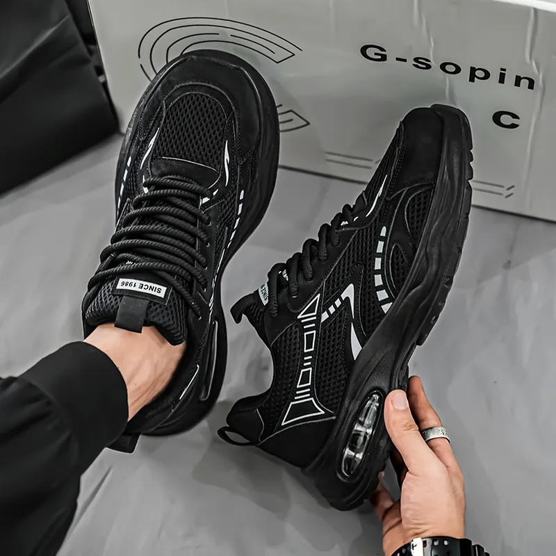 PNKE Slip Resistant, Abrasion Resistant, Breathable, Height Increasing Low Top Chunky Sneakers Men's-5