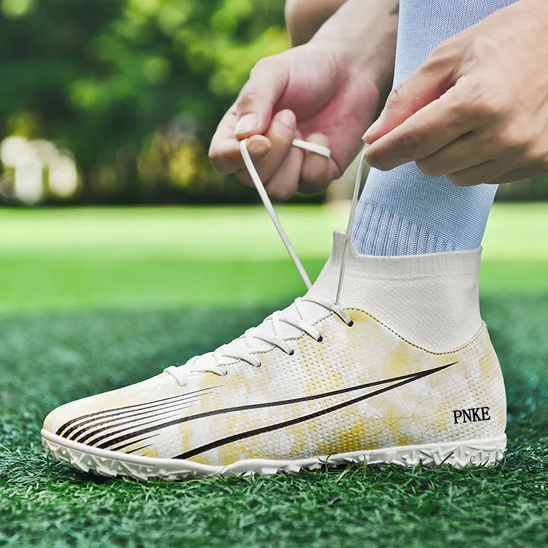 PNKE Anti-Slip And Wear-Resistant Coverage Soccer Shoes Unisex White-18