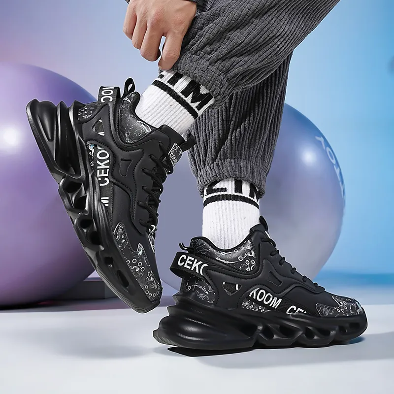 PNKE Anti Slip And Wear Resistant Height Increasing Warm Mid Top Chunky Sneakers Men's-19