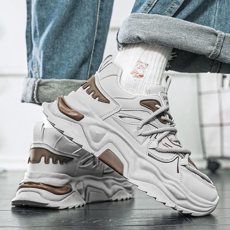 PNKE Anti Slip And Wear Resistant Height Increasing Low Top Casual Shoes Men-25