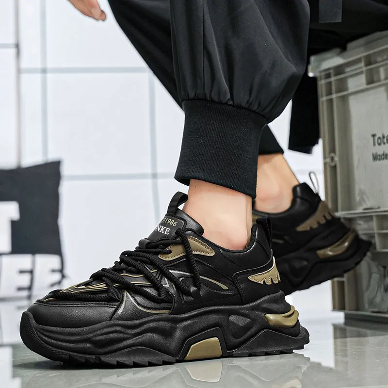 PNKE Anti Slip And Wear Resistant Height Increasing Low Top Casual Shoes Men-16