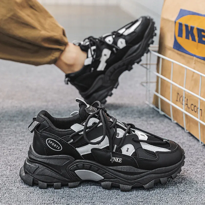 PNKE Anti-Slip Wear-Resistant Breathable Height Increasing Low-Top Chunky Sneakers Men's-16