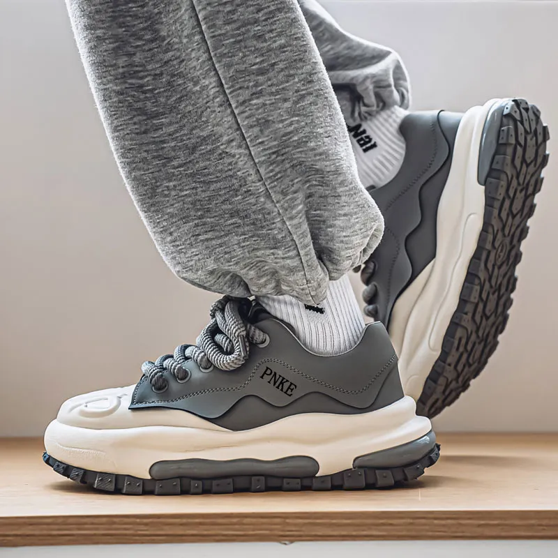 PNKE Anti Slip And Wear Resistant Height Increasing Low Top Chunky Sneakers Men's-20