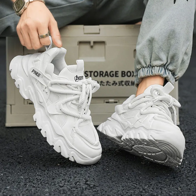PNKE Anti-Slip Wear-Resistant Breathable Height Increasing Low-Top Chunky Sneakers Men's-5