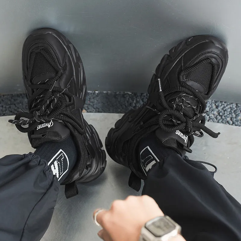 PNKE Anti-Slip Wear-Resistant Breathable Height Increasing Low-Top Chunky Sneakers Men's-13