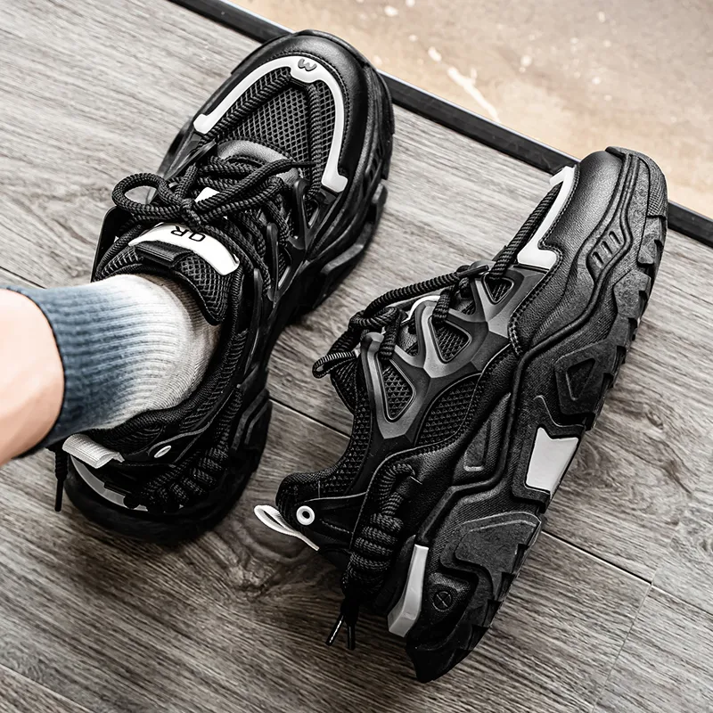 PNKE Slip Resistant, Abrasion Resistant, Breathable, Height Increasing Low Top Chunky Sneakers Men's-12