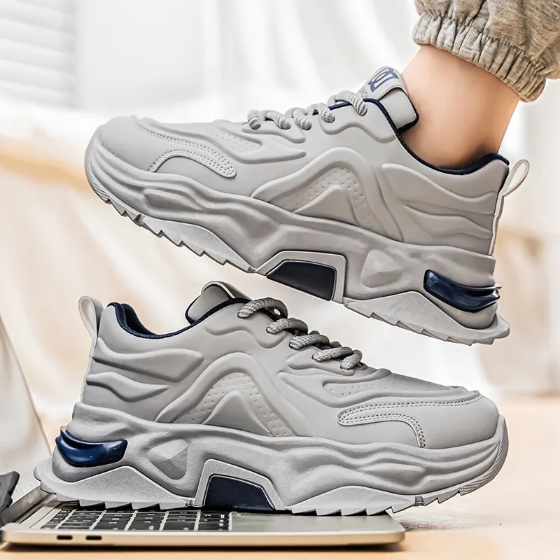 PNKE Anti-Slip And Wear-Resistant Height Increasing Low-Top Chunky Sneakers Men's-19