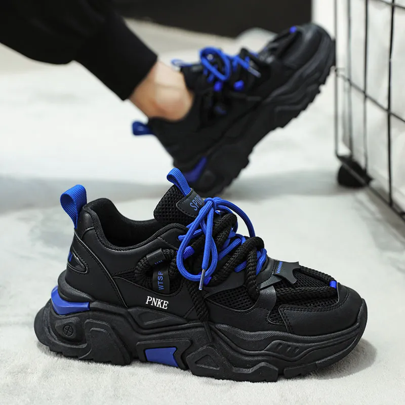 PNKE Anti-Slip Wear-Resistant Breathable Height Increasing Low-Top Chunky Sneakers Men's-12