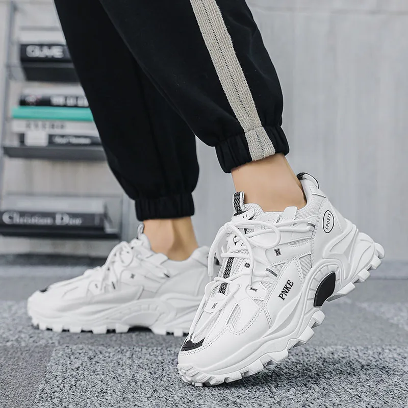 PNKE Anti-Slip Wear-Resistant Breathable Height Increasing Low-Top Chunky Sneakers Men's-3