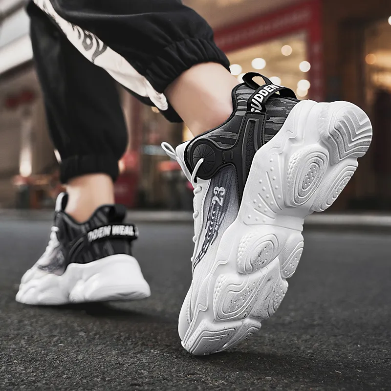 PNKE Slip Resistant, Abrasion Resistant, Breathable, Lightweight, Height Increasing Low Top Chunky Sneakers Men's-4