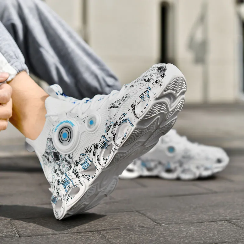 PNKE Cushioning Anti-Slip Wear-Resistant Breathable Height Increasing Low-Top Running Shoes Men's-5