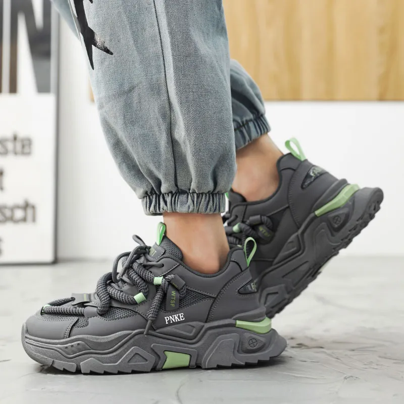 PNKE Anti-Slip Wear-Resistant Breathable Height Increasing Low-Top Chunky Sneakers Men's-18