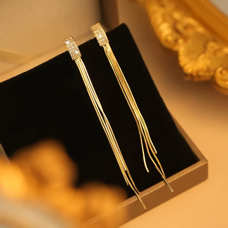 WAW Gold Plated Copper Drop Earrings Women's-2