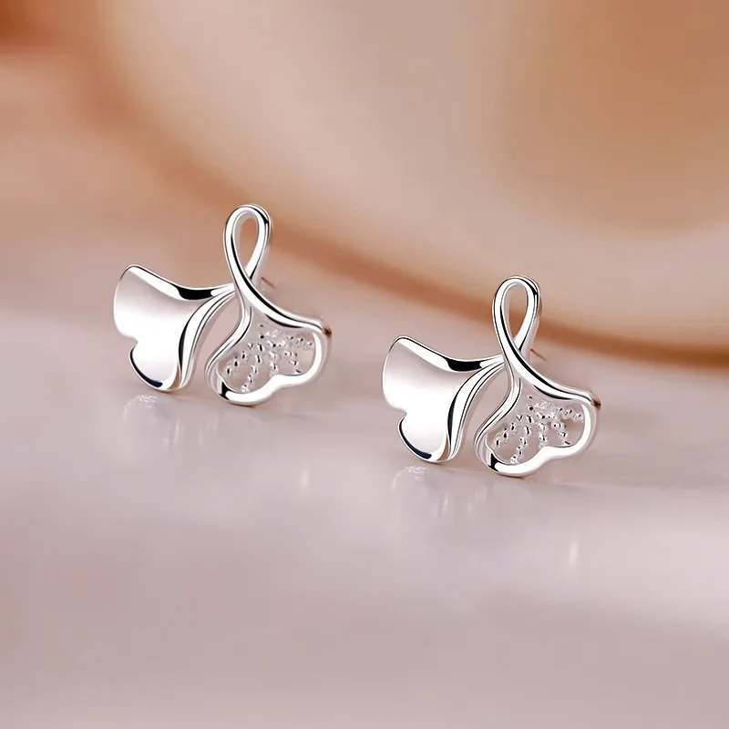 WAW S999 Sterling Silver Stud Earrings Women's-2