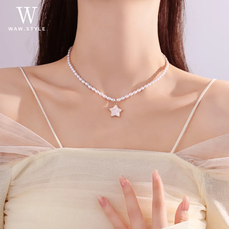 WAW Gold Plated Copper Necklaces Women's-7