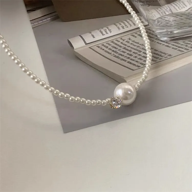 WAW Zircon, Faux Pearl, Gold Plated Copper Necklaces Women's-5