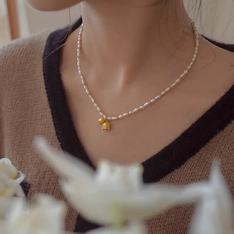 WAW Gold Plated Copper Necklaces Women's-5